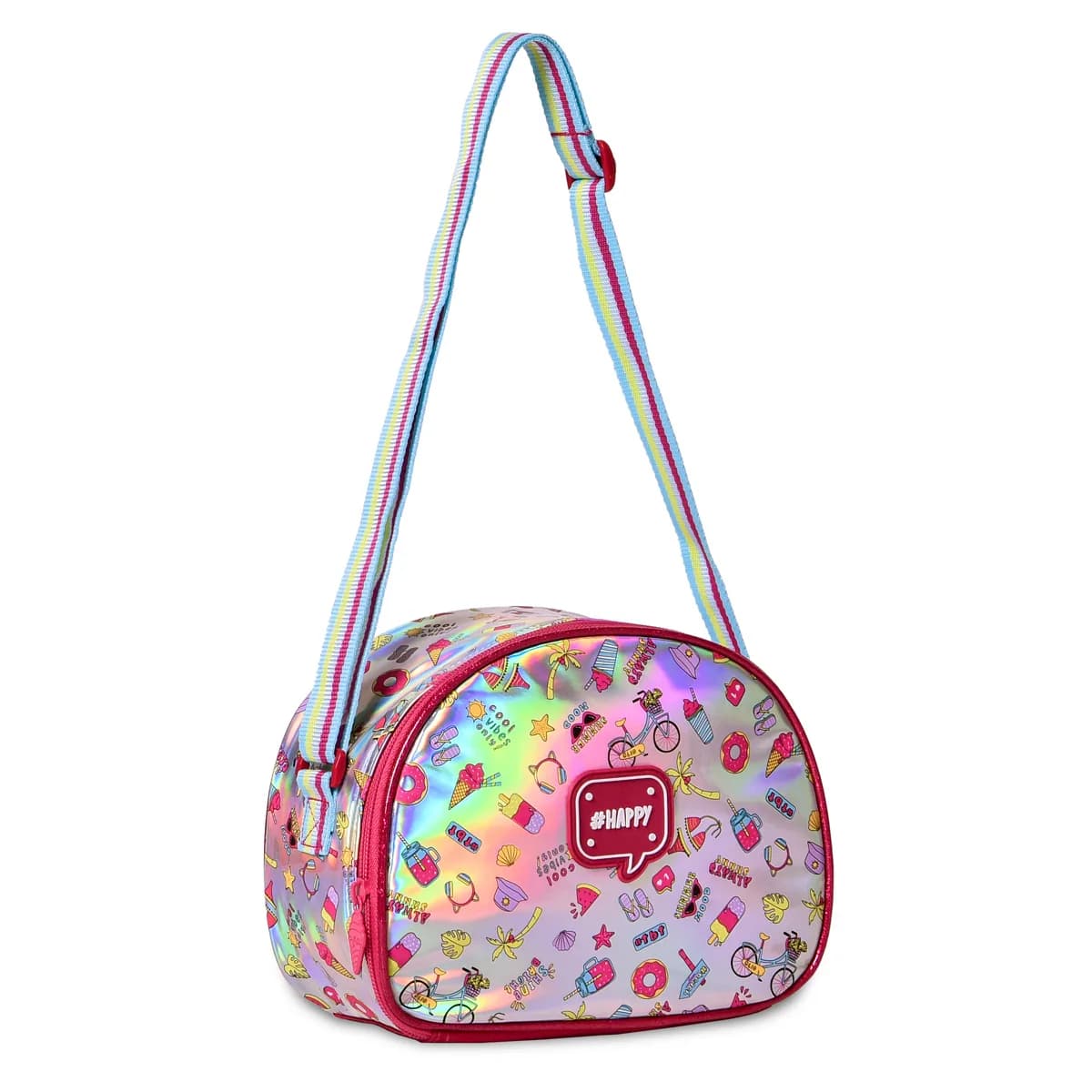 Kit Mochila Carrinho Holográfica Escolar Meninas Clio 2025