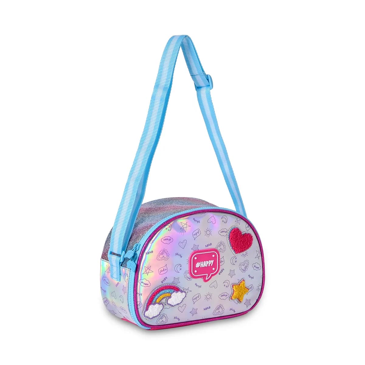 Kit Mochila Carrinho Escolar Holografica Infantil Fofa Clio