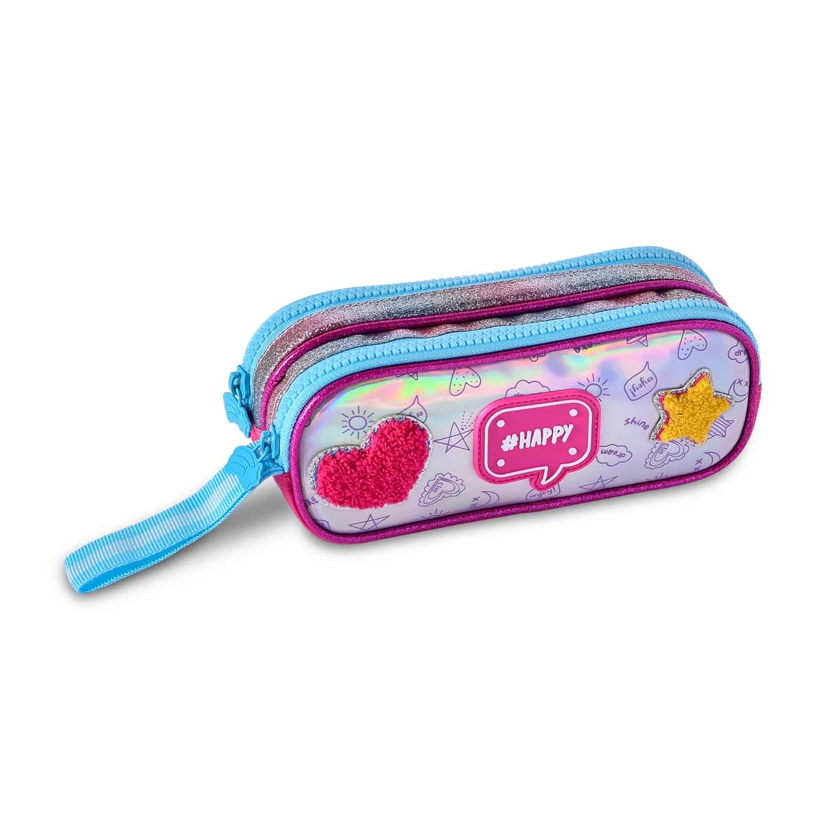 Kit Mochila Carrinho Escolar Holografica Infantil Fofa Clio