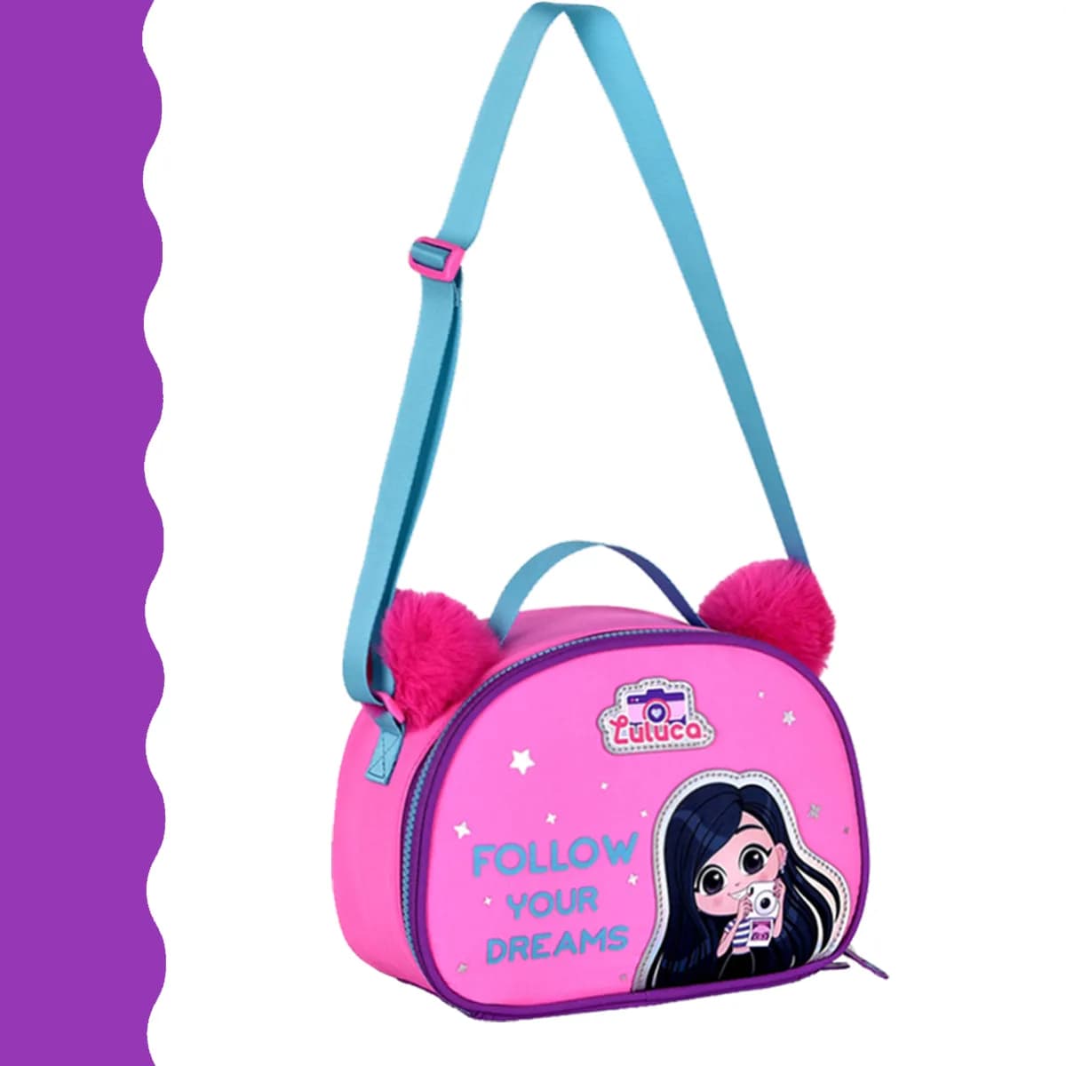 Kit mochila escola carrinho infantil Luluca+lancheira+estojo