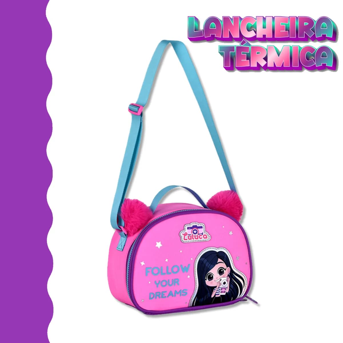 Kit mochila escola infantil Luluca com lancheira estojo Clio