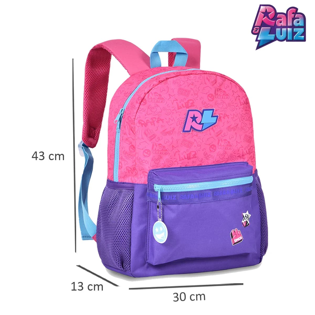 Mochila Bolsa Rafa E Luiz Escolar Linda Grande Fofa Oficial