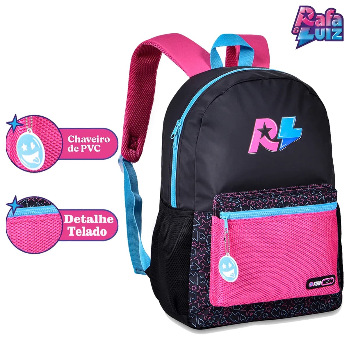Mochila Bolsa Rafa E Luiz Escolar Linda Grande Fofa Oficial