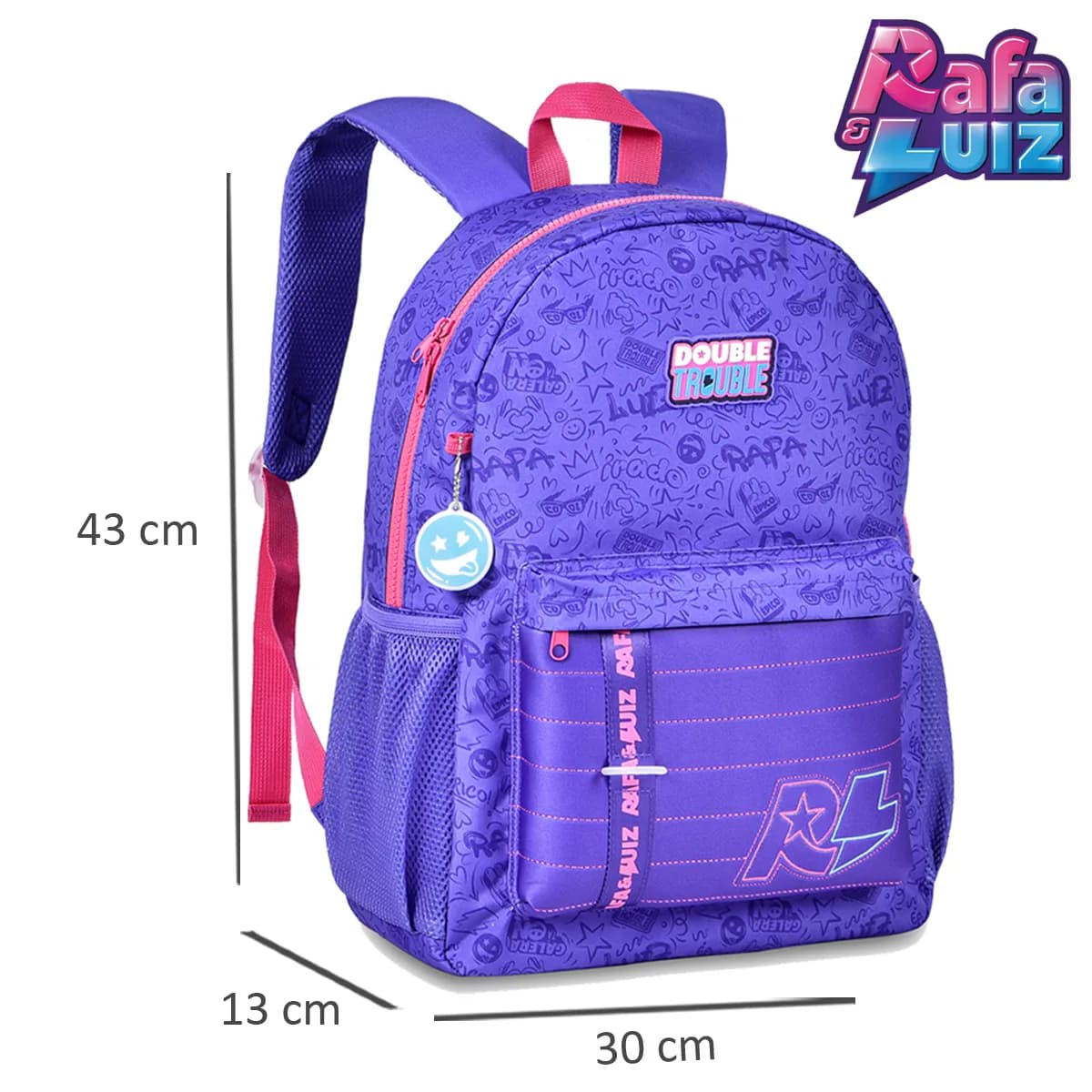 Mochila Bolsa Rafa E Luiz Escolar Linda Grande Fofa Oficial