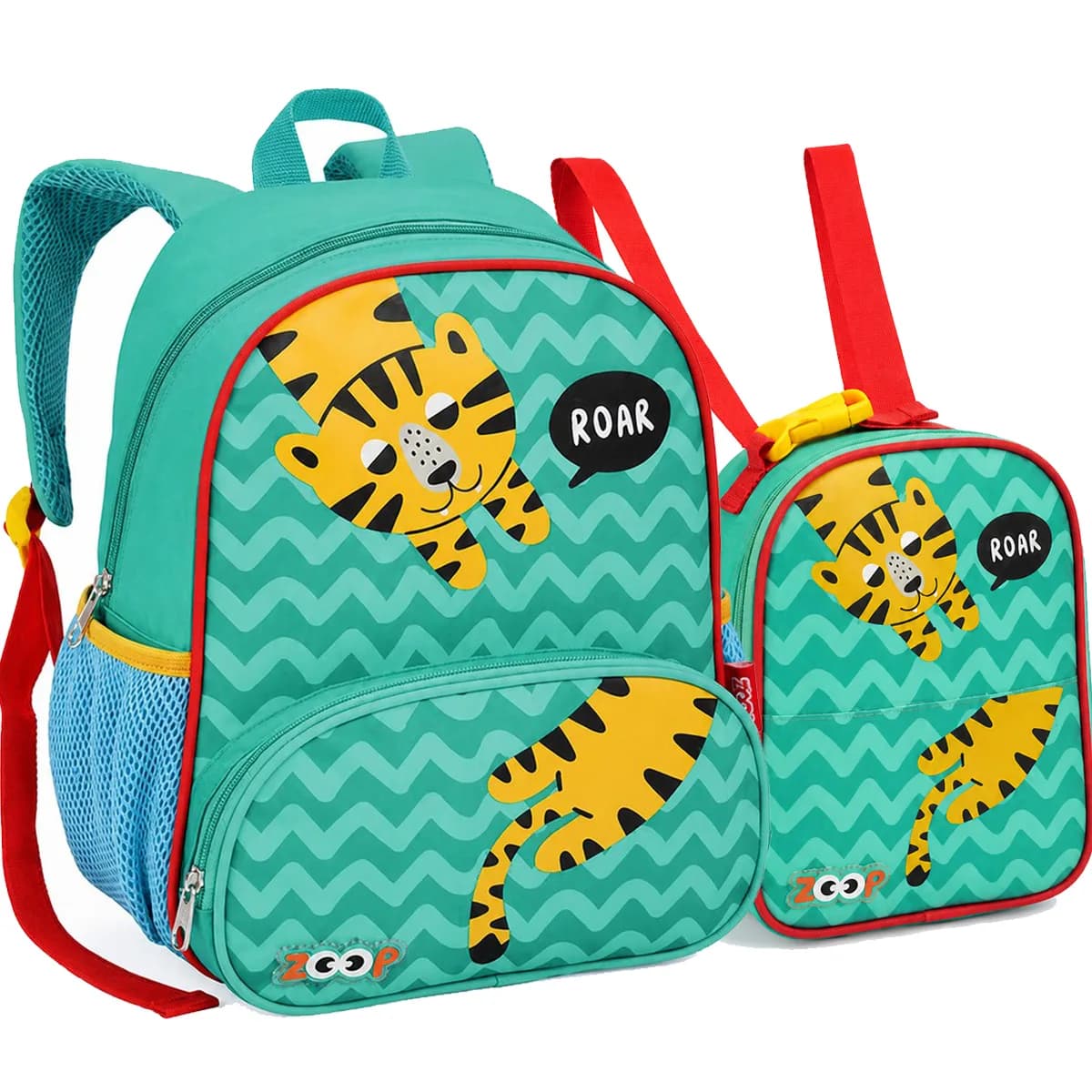 Kit Mochila Meninos Creche Zoop Bichinho Lancheira Seanite