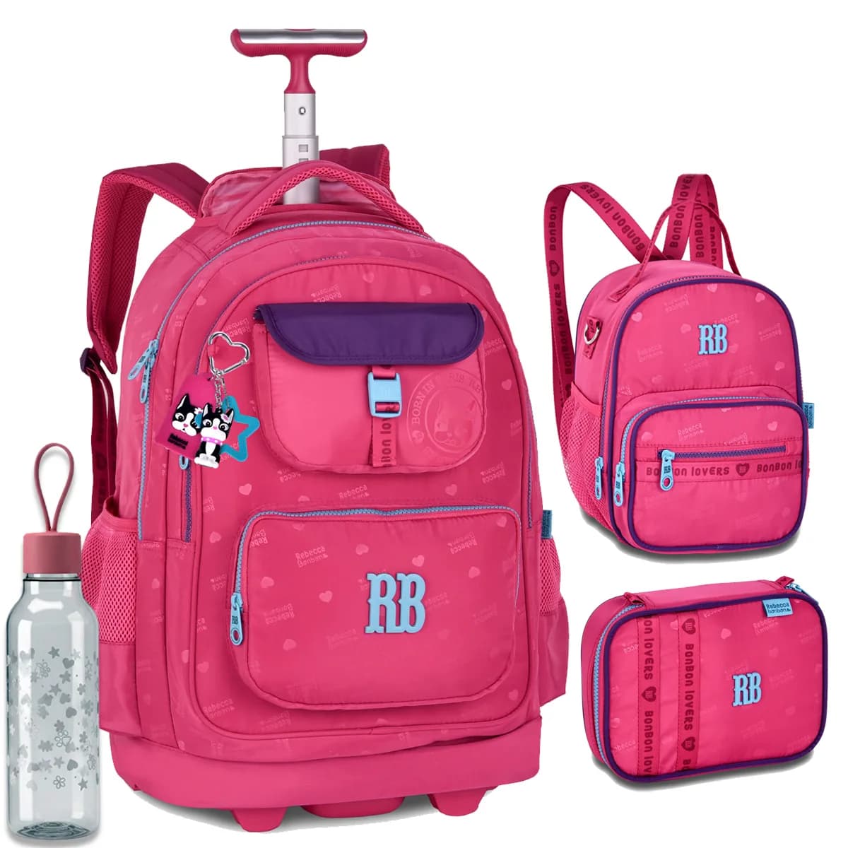 Kit Completo Mochila Carrinho Licenciada Rebecca Bonbon RB