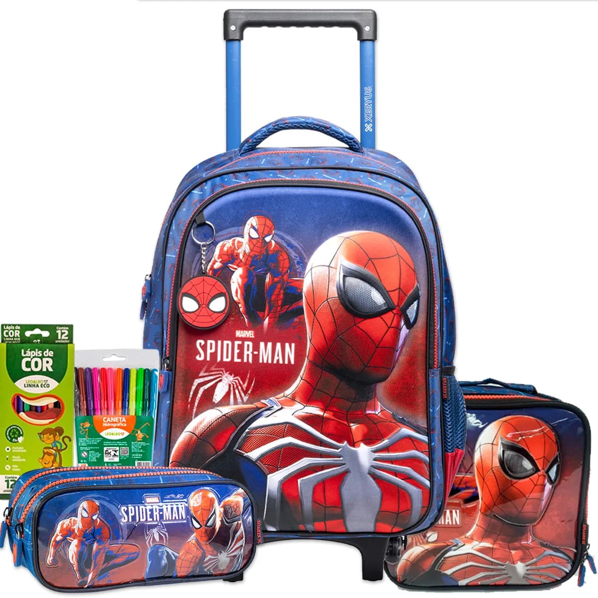 Kit Completo Mochila Escolar Homem Aranha Licenciado Xeryus