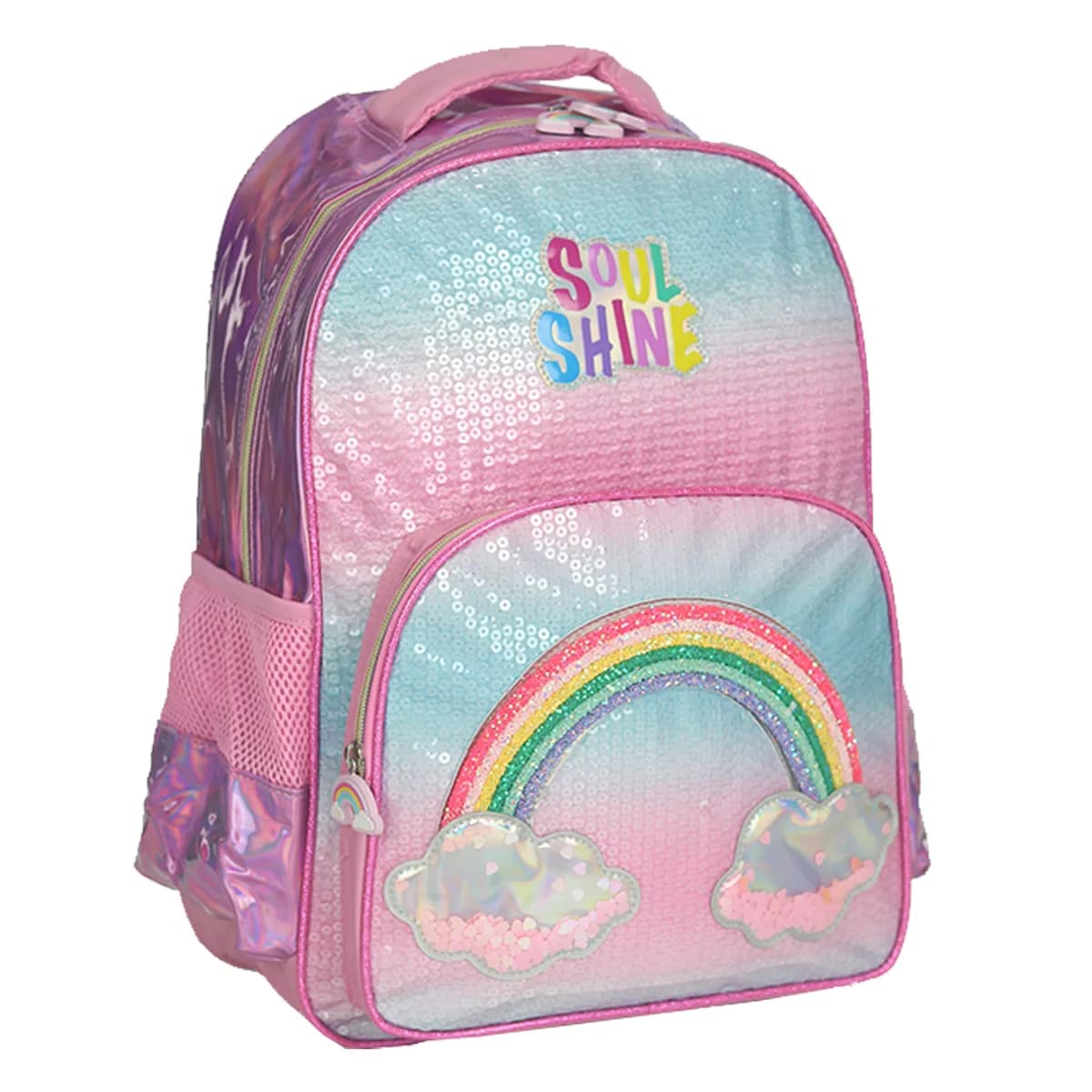Mochila costas infantil Soul Shine arco-íris holográfica