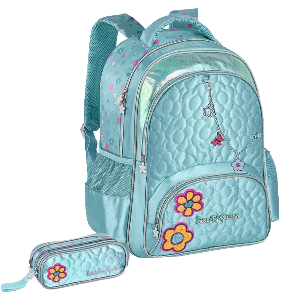 Kit Mochila Clio Sweet Queen Meninas Fofa Glitter Matelasse