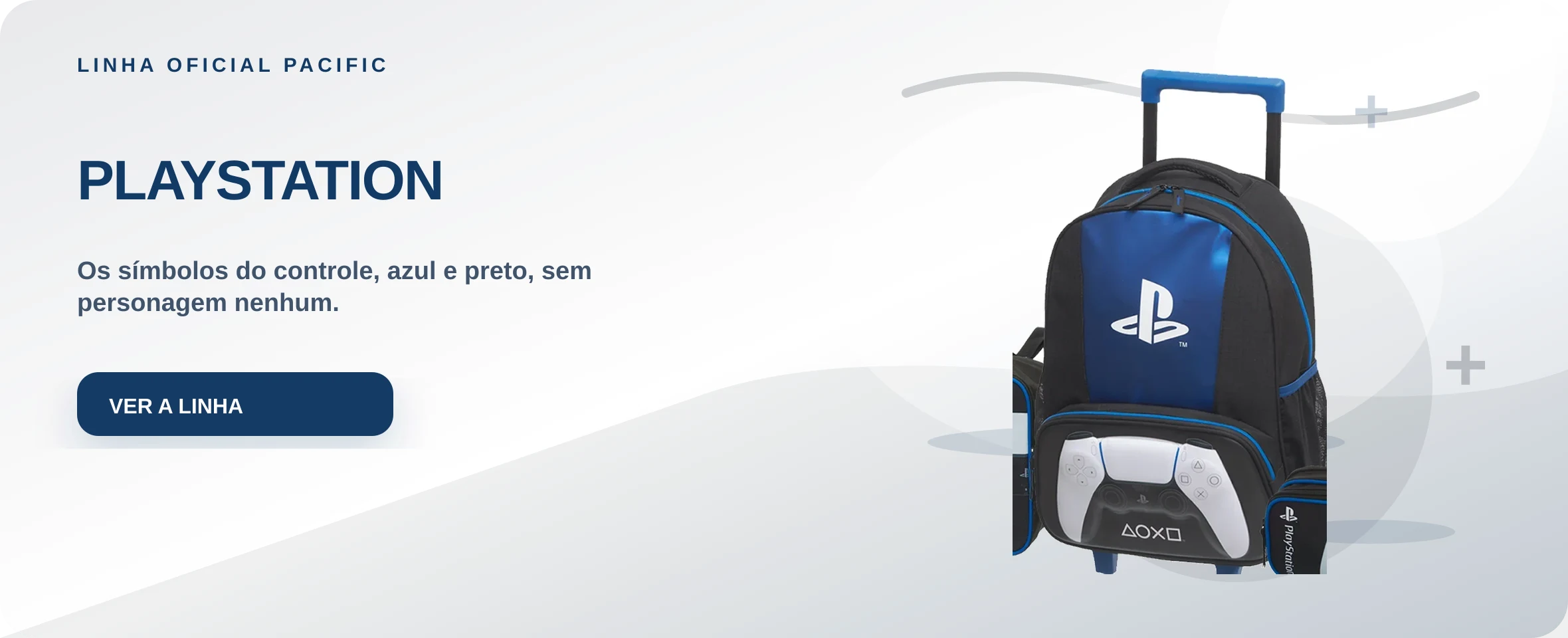 PLAYSTATION — Os símbolos do controle, azul e preto, sem personagem nenhum.